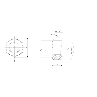 Гайка шестигранная, класс точности B ГОСТ 5915-70 - фото - 1