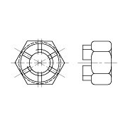 Гайка шестигранная корончатая, класс точности В ГОСТ 10606-72 - фото - 2